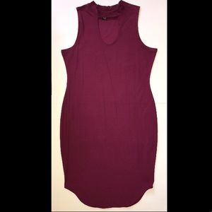 Rue 21 Solid Color Choker Ribbed Dress